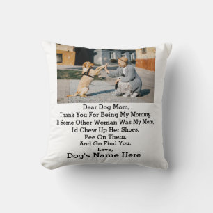 Modern Personalized Dog Mom Mothers day photo Cushion