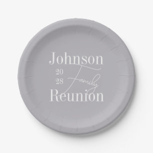 Modern Personalized Family Reunion Party Paper Plate