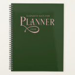 Modern Personalized Green and Pink Planner<br><div class="desc">Stay organized in style with this Modern Personalized Green and Pink Planner Planner, designed for those who love clean lines, simple layouts, and timeless elegance. The bold monochrome design makes this planner both sophisticated and versatile - perfect for work, school, or everyday life. Personalize the cover with your name, initials,...</div>
