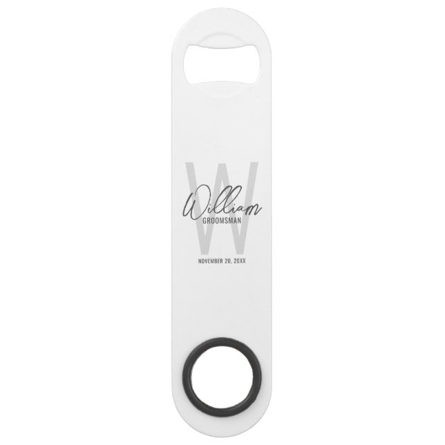 Modern Personalized Groomsman's Monogram and Name (Front)
