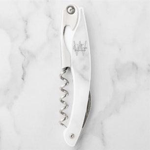 Modern Personalized Groomsman's Monogram and Name Corkscrew