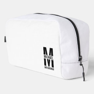 Modern Personalized Groomsmen Monogram and Name Dopp Kit