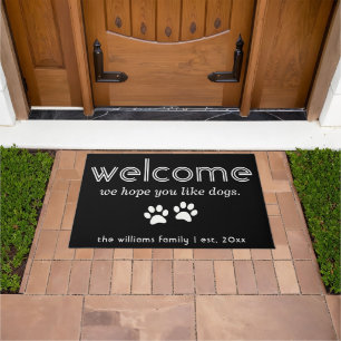 Modern Personalized Hope You Like Dogs Welcome Doormat