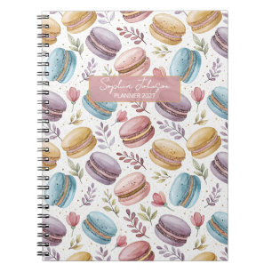 Modern Personalized Macaron Desserts Notebook