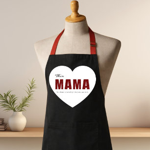 Modern Personalized Mama Heart Apron