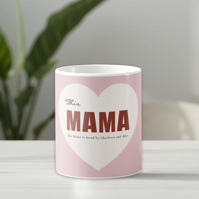 Modern Personalized Mama Heart Mug (Creator Uploaded)
