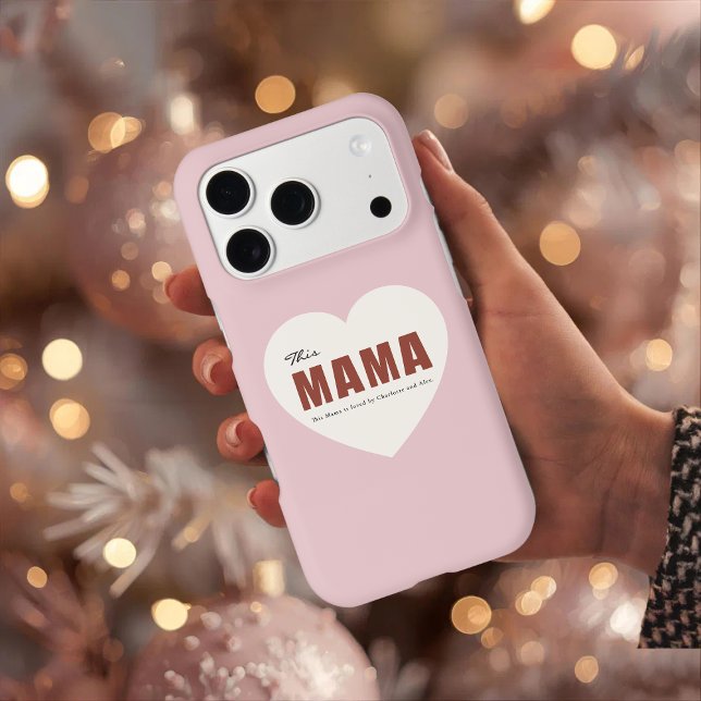 Modern Personalized Mama Heart Phone Case (Creator Uploaded)
