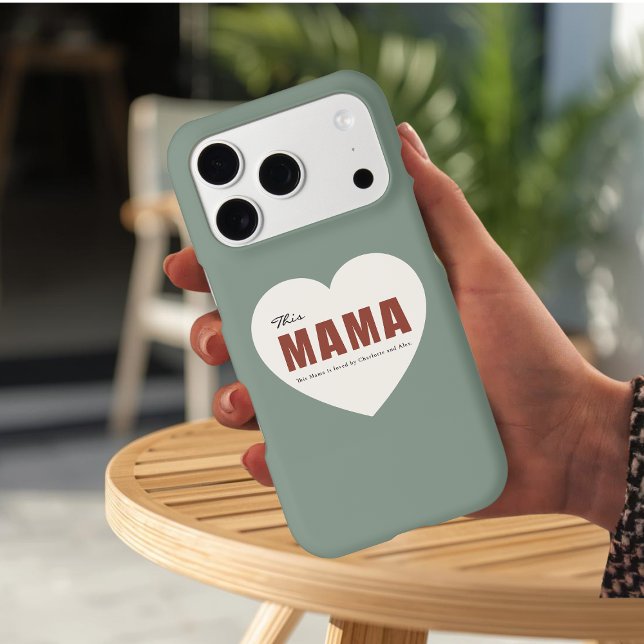 Modern Personalized Mama Heart Phone Case (Creator Uploaded)
