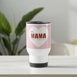 Modern Personalized Mama Heart Travel Mug
