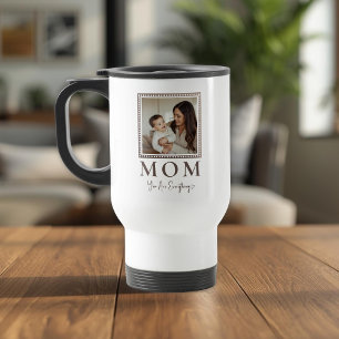 Modern Personalized Mom Photo Travel Mug
