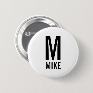 Modern Personalized Monogram and Name 6 Cm Round Badge