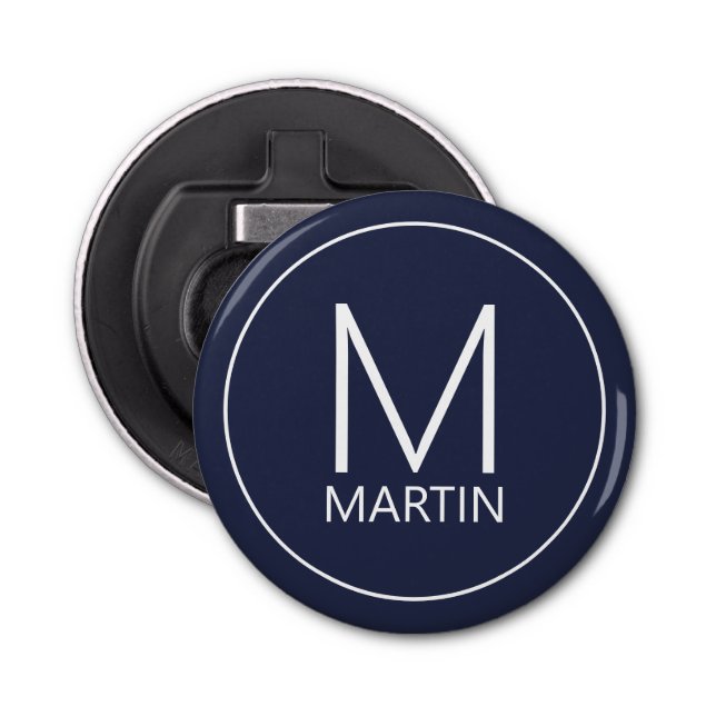 Modern Personalized Monogram and Name Bottle Opene Bottle Opener (Front)