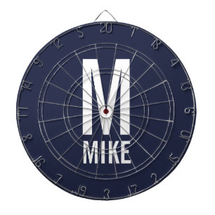 Modern Personalized Monogram and Name Dartboard