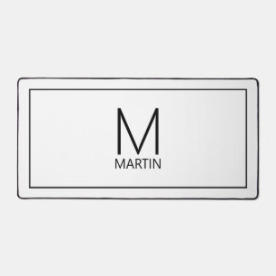 Modern Personalized Monogram and Name Desk Mat