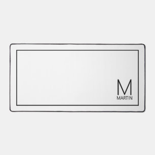 Modern Personalized Monogram and Name Desk Mat