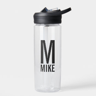 Modern Personalized Monogram and Name Water Bottle