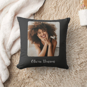 Modern Personalized Photo and Name Create your own Cushion