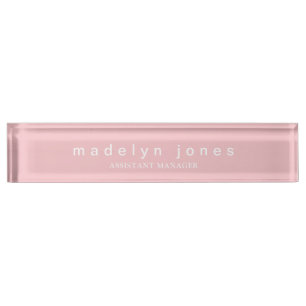 Modern Personalized Pink Nameplate