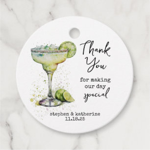 Modern Personalized Thank You Cocktail Wedding Favour Tags