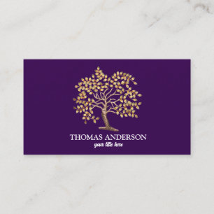 Modern Personalized Tree of Life - Colorful Leaves Business Card