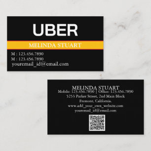 Modern Personalized Uber Driver  Business Card