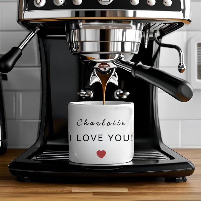 Modern Personalized Valentine Espresso Mug (Creator Uploaded)