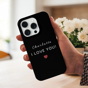 Modern Personalized Valentine – I Love You iPhone 15 Pro Case