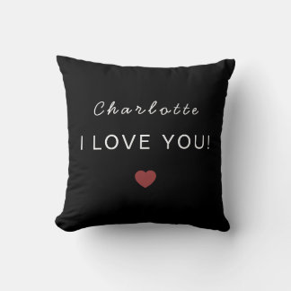 Modern Personalized Valentine Pillow – I Love You