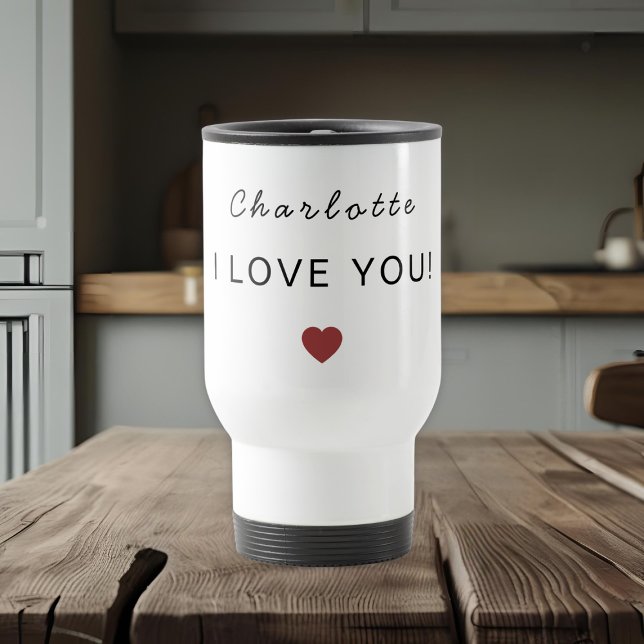 Modern Personalized Valentine Travel Mug (Creator Uploaded)