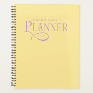 Modern Personalized Yellow and Purple Planner
