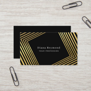 Modern Perspective Square Tunnel Black Business Card