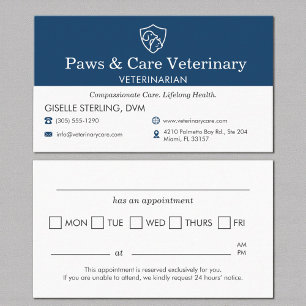 Modern Pet Appointment Reminder Veterinarian Card