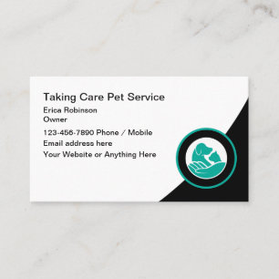 Modern Pet Care Service Business Cards 