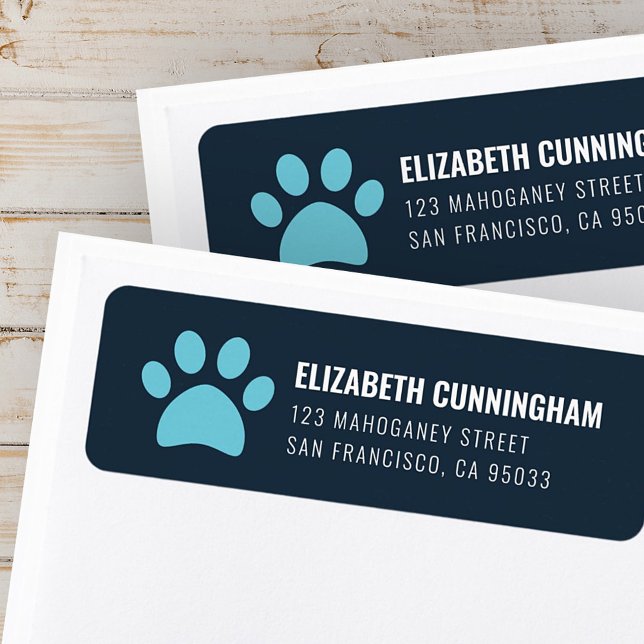 Modern Pet Dog Paw Print | Return Address (Creator Uploaded)