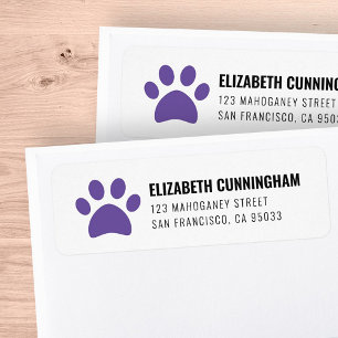 Modern Pet Dog Paw Print   Return Address