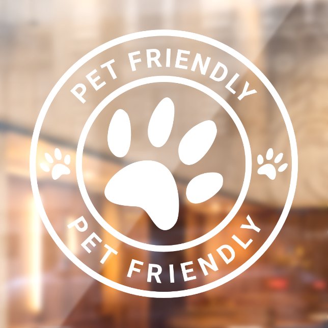 Modern Pet Friendly Coffee Cafe Cats Dogs Welcome Window Cling (Sheet 2)