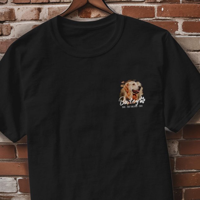 Modern Pet Memorial Best Dog Ever Custom Photo T-Shirt (Creator Uploaded)