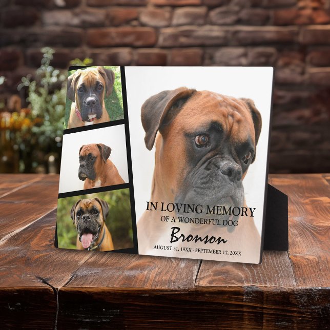 Modern Pet Memorial Photo Collage Plaque (Creator Uploaded)