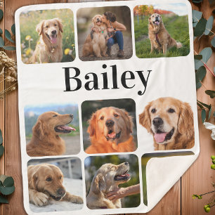 Modern Pet Photo Collage Personalised Dog Lover Sherpa Blanket