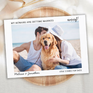 Modern Pet Photo Dog Wedding Engagement  Announcement