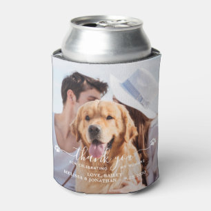 Modern Pet Photo Thank You Dog Wedding Favour Can Cooler