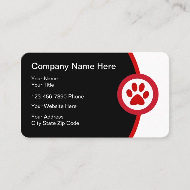 Modern Pet Services Business Card (Front)