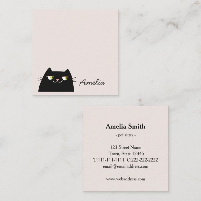 Modern Pet Sitter Business Card Minimal (Front/Back)