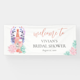 Modern Petals & Prosecco Bridal Shower Welcome Banner