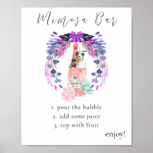 Modern Petals & Prosecco Succulent Mimosa Bar Sign