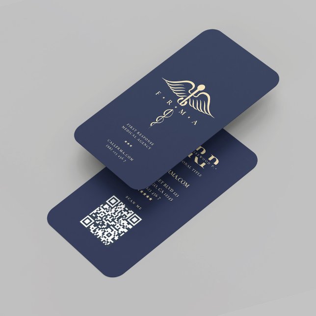 Modern Pharmacy Medical Agency Dark Blue Gold Business Card (Modern Pharmacy Medical Agency Dark Blue Gold Business Card
)