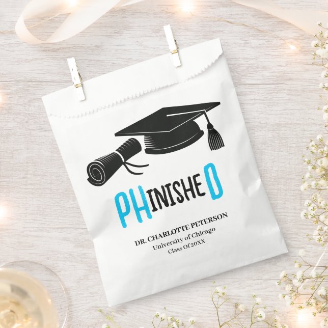 Modern PhD Doctoral Graduation Party  Favour Bags (Clipped)