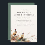 Modern Pheasant Hunting Adult Birthday Invitation<br><div class="desc">Modern Pheasant Hunting Themed Rustic Sophisticated Country Adult Birthday Party Invitation Template that is fully customizable to fit your event.</div>