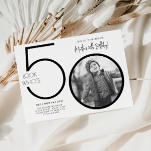 Modern Photo 50th Birthday Invitation