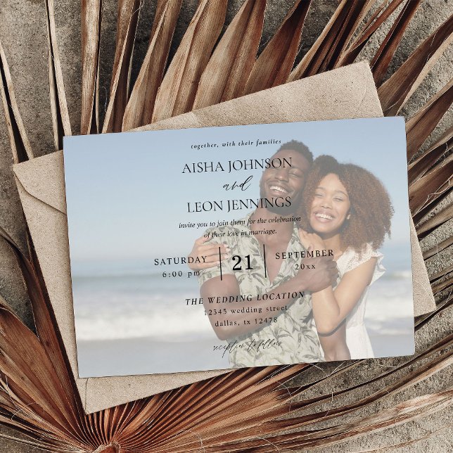 Modern Photo 5 Horizontal Wedding Invitation (Creator Uploaded)